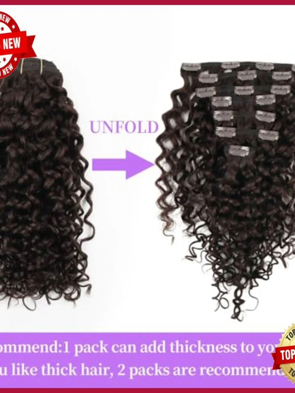 Natural Wave Clip In Human Hair Extensions 22 Inch 7Pcs 120G